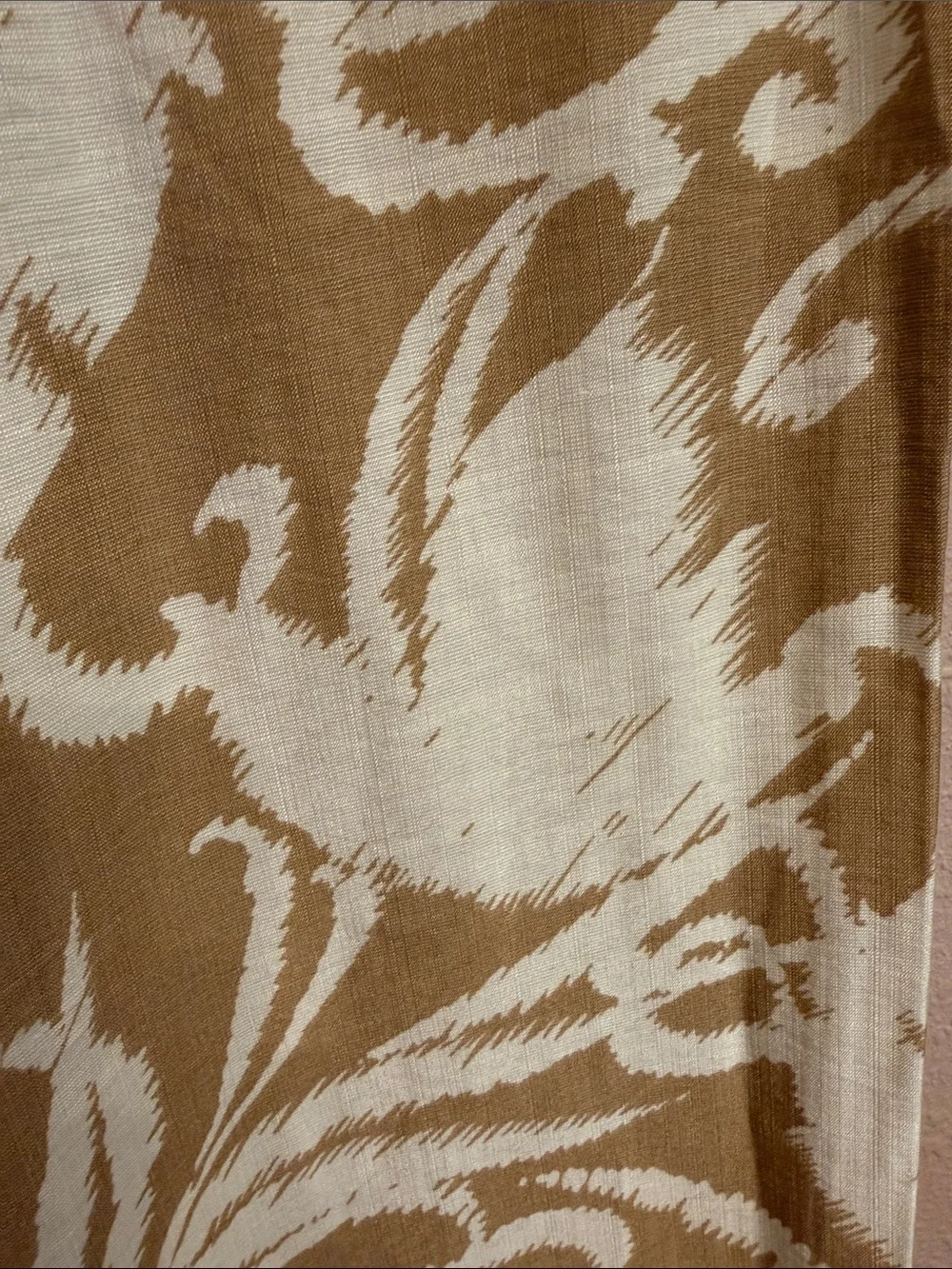 Wide Leg Floral Print Pants in Cream and Tan